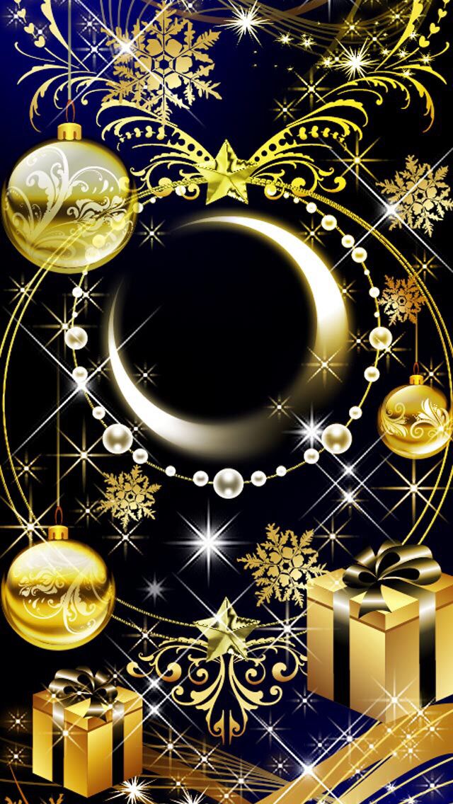 Yule Gold Moon Wallpaperby Artist Unknown - Yule Iphone , HD Wallpaper & Backgrounds