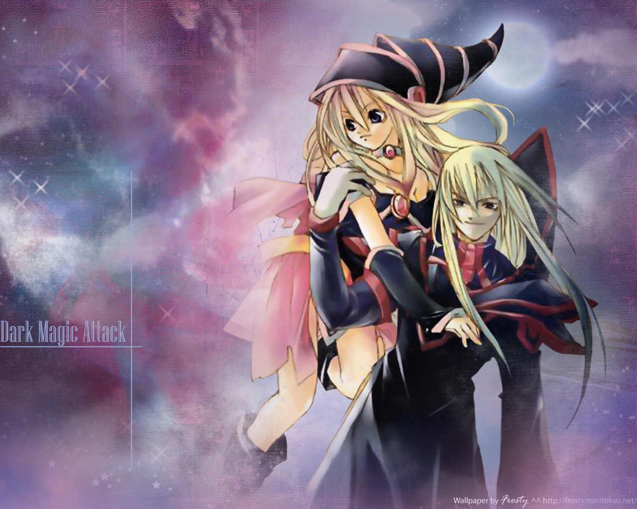 Yu Gi Oh Duel Monsters, Dark Magician, Dark Magician - Dark Magician Girl Black , HD Wallpaper & Backgrounds