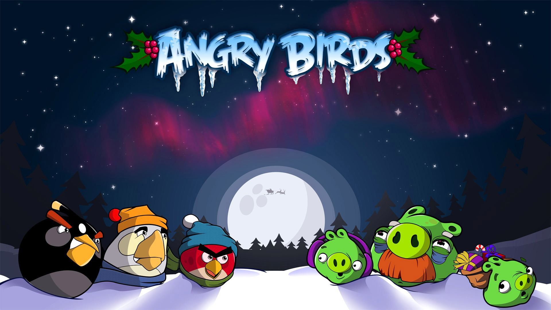 Desktop Hd Cartoon Bird Wallpaper - Angry Birds Seasons Season's Greedings , HD Wallpaper & Backgrounds