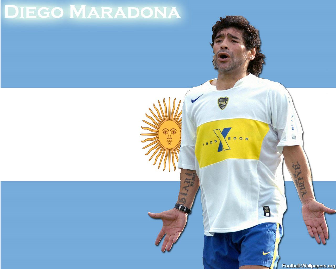 Diego Maradona Hd Wallpapers - Diego Maradona Tattoos , HD Wallpaper & Backgrounds