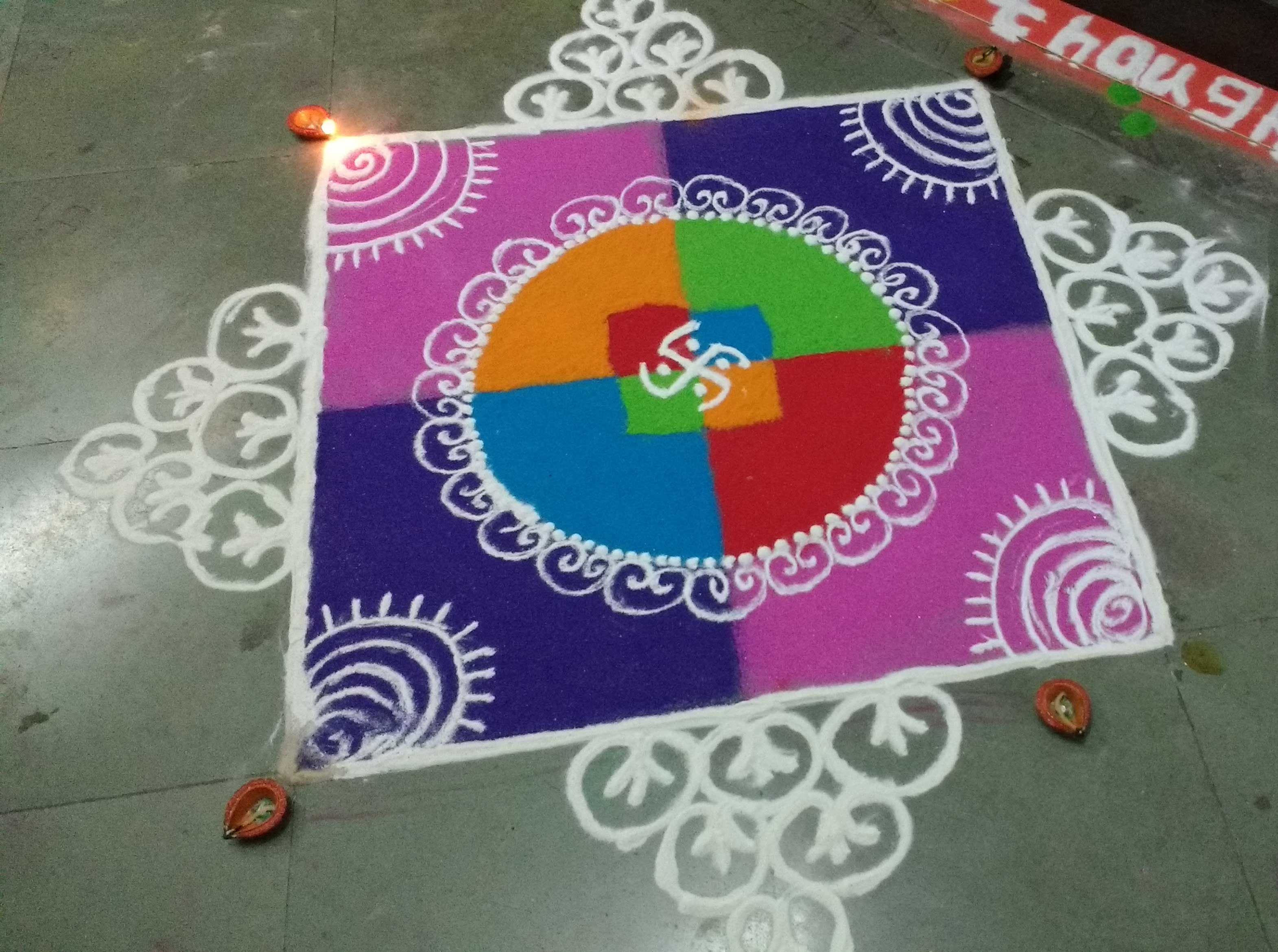 Happy New Year 2018 Rangoli Design Images, Rangoli - Happy New Year 2019 Rangoli , HD Wallpaper & Backgrounds