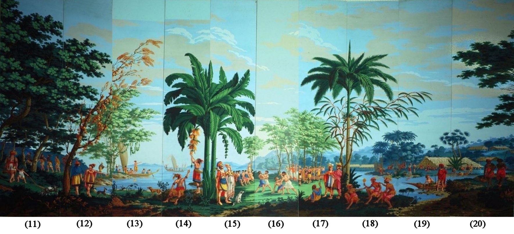 'sauvages De La Mer Pacifique', Panels 11 20 Of Woodblock - Joseph Dufour Les Sauvages De La Mer Pacifique , HD Wallpaper & Backgrounds