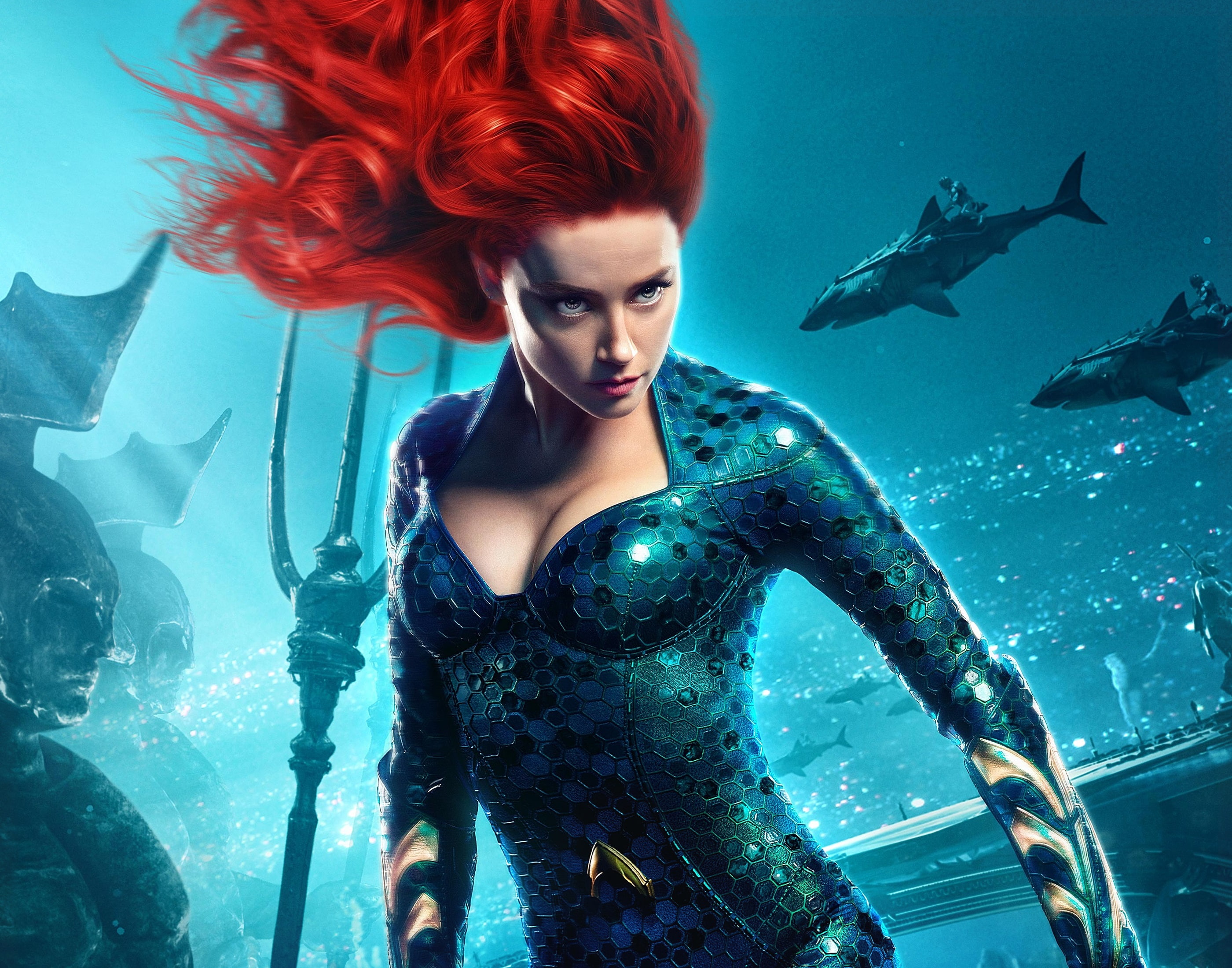 Movie, Aquaman, Amber Heard, Mera - Amber Heard Aquaman Hot , HD Wallpaper & Backgrounds
