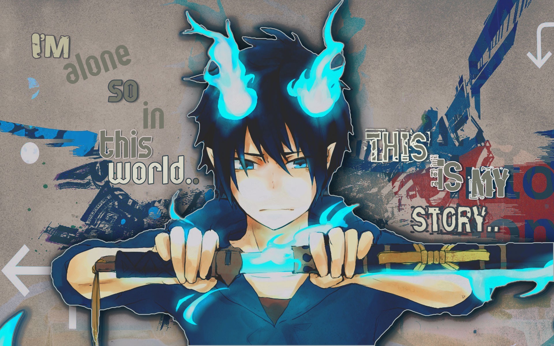 Okumura Rin, Blue Exorcist, Anime - Rin Okumura Sword , HD Wallpaper & Backgrounds