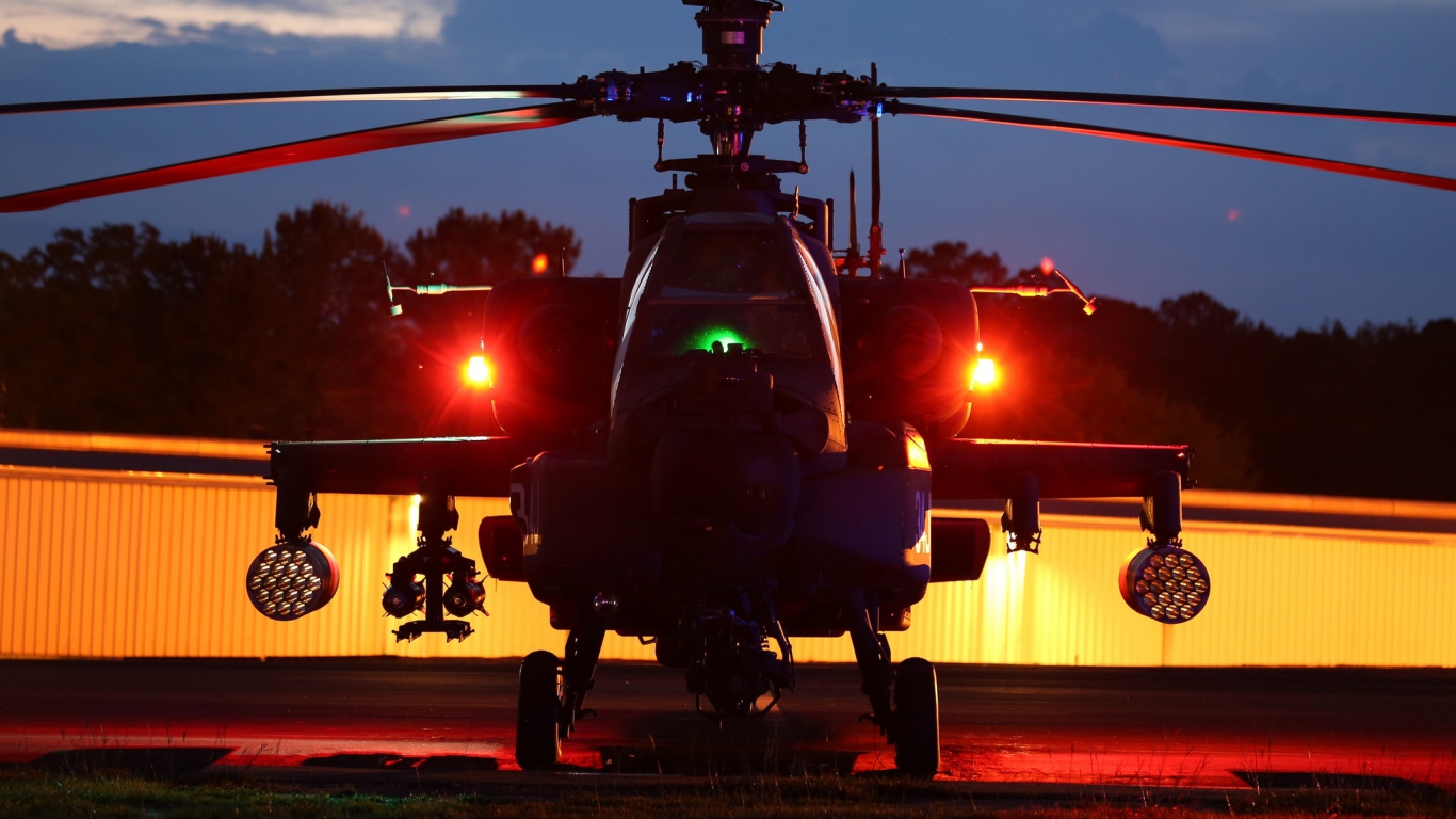 Hd Background Ah-64 Apache Helicopter Night Wallpaper - Apache Helicopter Full Hd , HD Wallpaper & Backgrounds