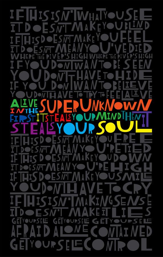 Soundgarden Alive In The Superunknown By Rocknrolllyricart - Blackboard , HD Wallpaper & Backgrounds