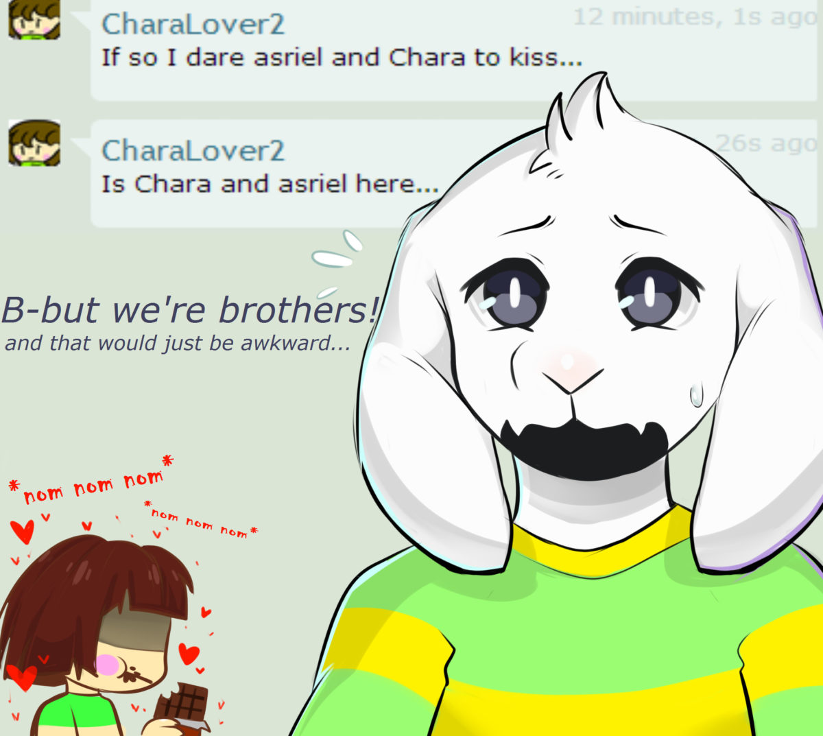 Undertale Ask - Undertale Chara And Asriel Kiss , HD Wallpaper & Backgrounds