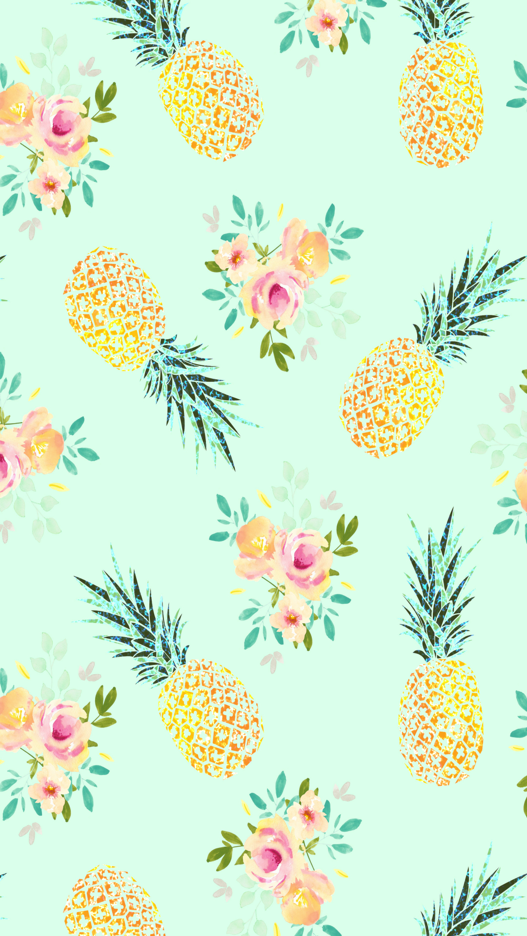 Free Phone Wallpapers And Backgrounds - Cute Pineapple Backgrounds , HD Wallpaper & Backgrounds