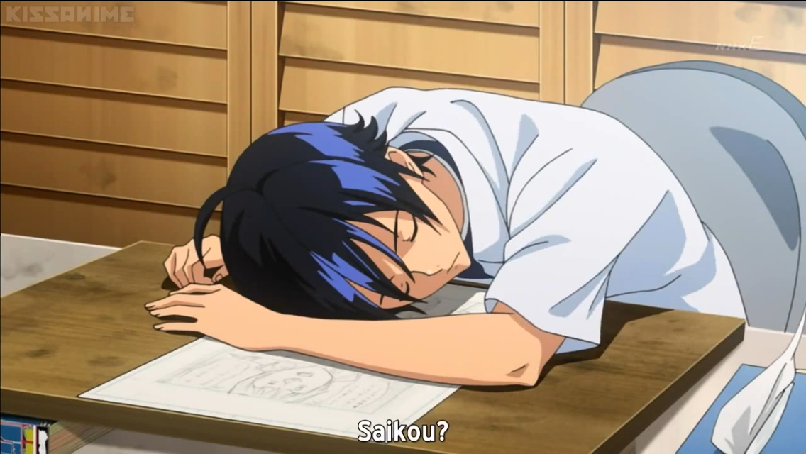 Mashiro Is Really Tired From All The Drawing He's Been - Anime Guy Sleeping On Desk , HD Wallpaper & Backgrounds