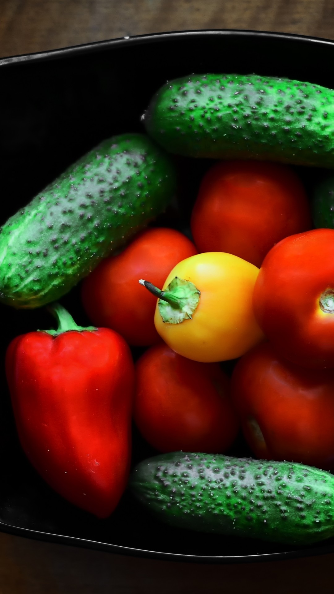Red Pepper, Tomato, Pickle, Vegetables, Bowl - Red Bell Pepper , HD Wallpaper & Backgrounds