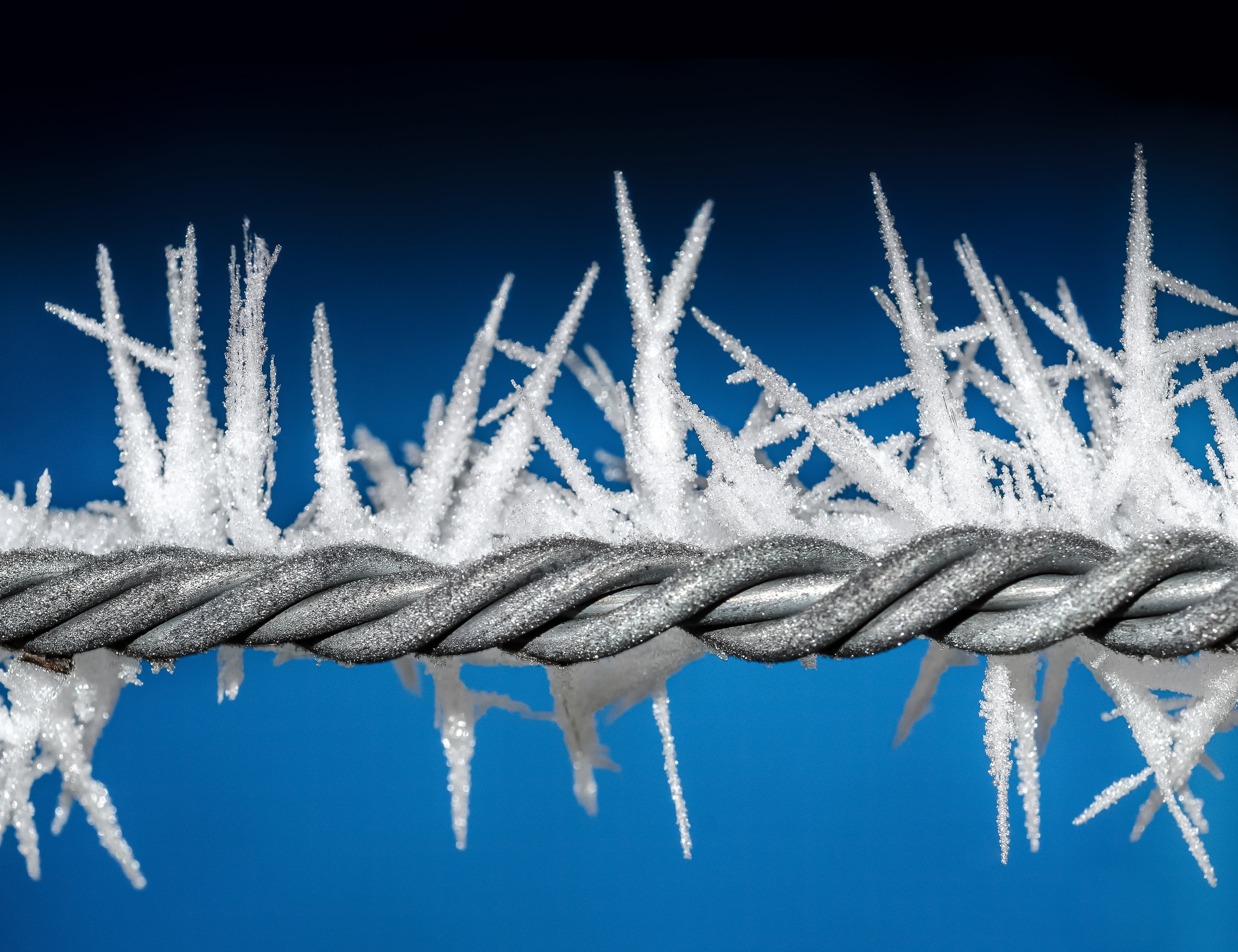 Frosted Barb Wire Closeup Hd Wallpaper - Metal In Winter , HD Wallpaper & Backgrounds