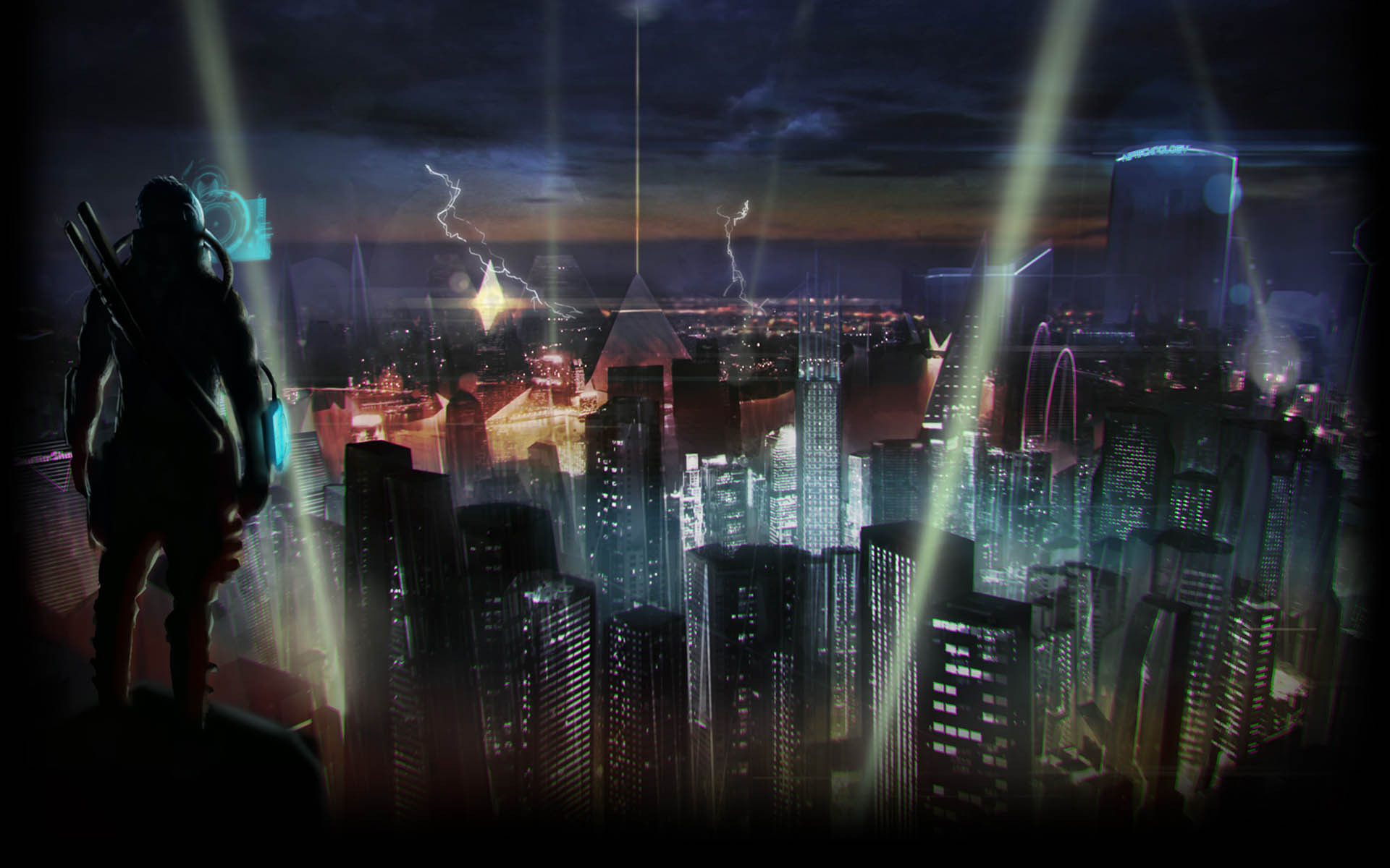 Shadowrun Chronicles Hd Wallpaper - Fantasy Futuristic Cyberpunk Sci Fi , HD Wallpaper & Backgrounds