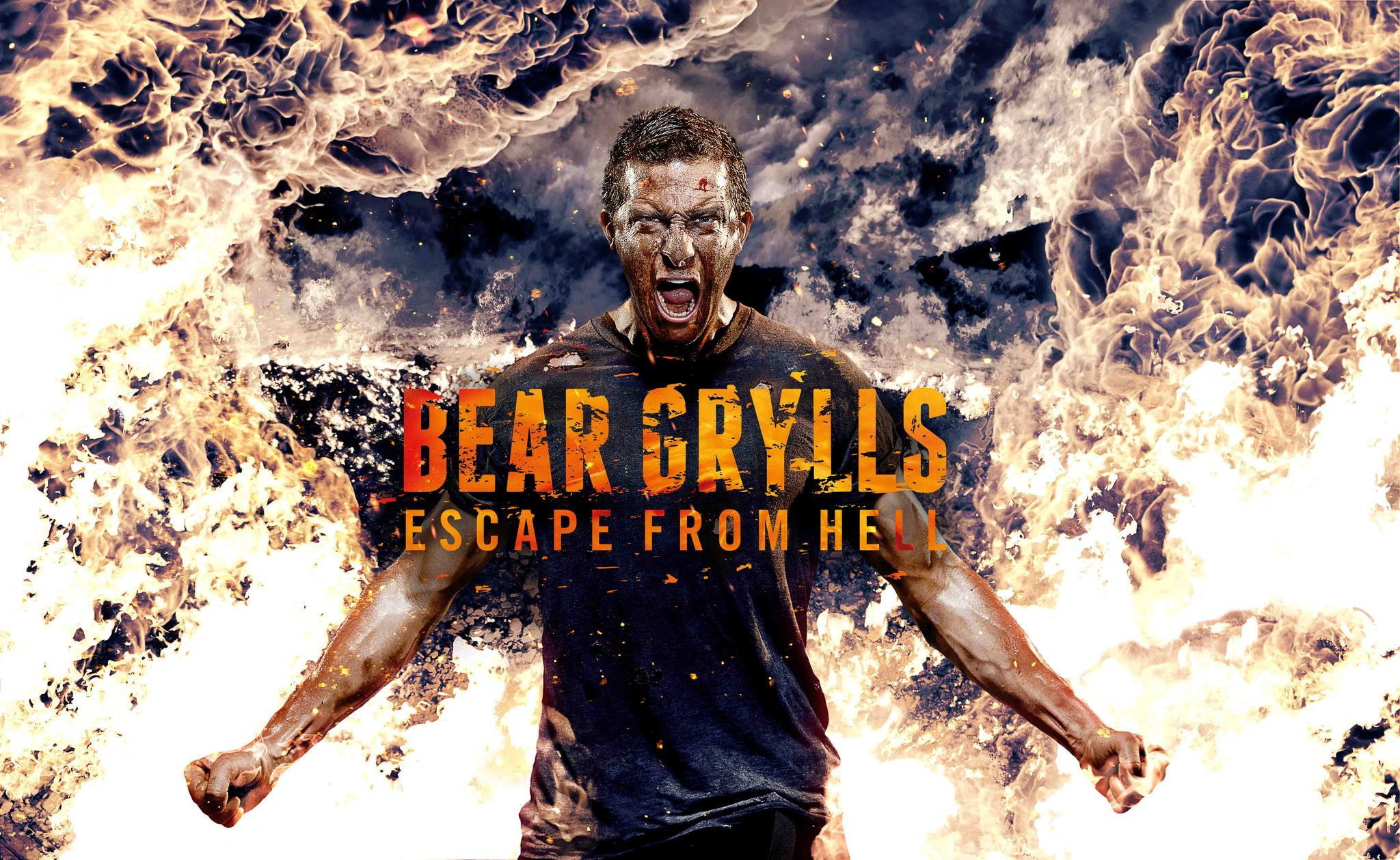 Fire, Man, Escape, Discovery, Bear Grylls, Vedmed, - Bear Grylls Escape From Hell , HD Wallpaper & Backgrounds