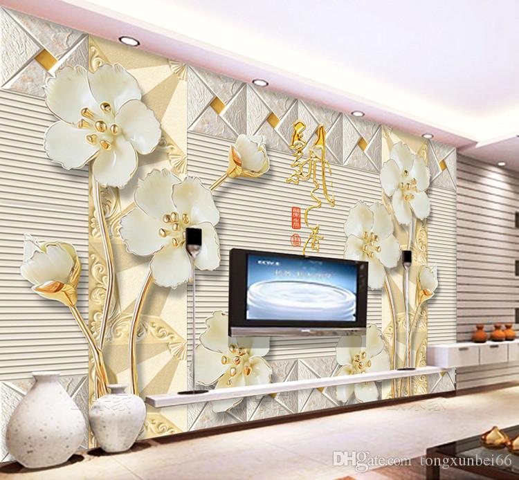 Large Fresco 3d Stereo Wallpaper Living Room Tv Wall - Mural , HD Wallpaper & Backgrounds
