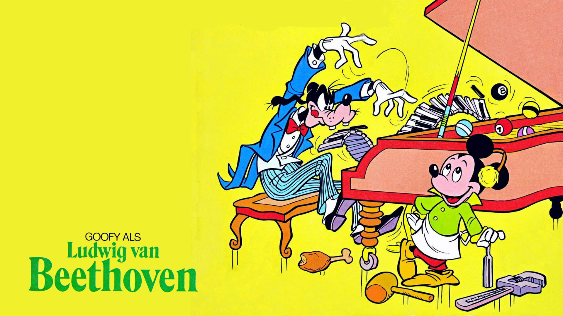 Goofy Like Ludwig Van Beethoven Cartoon Walt Disney - Das Große Goofy Album , HD Wallpaper & Backgrounds