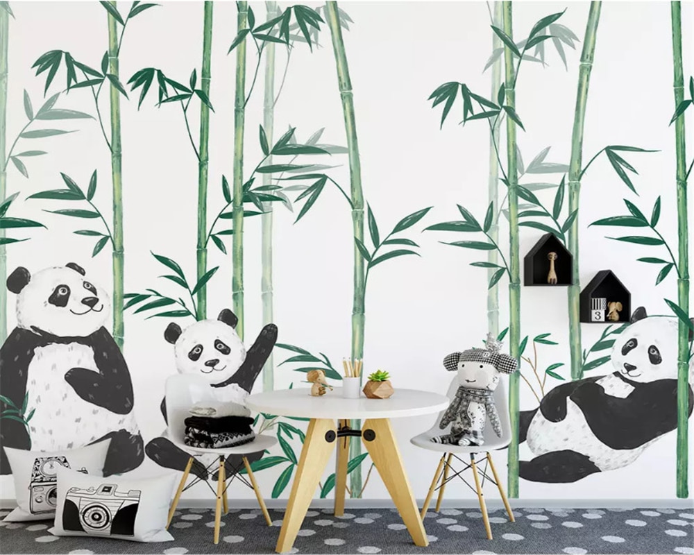 Beibehang Custom Fashion Stereo Silky Wallpaper Nordic - Gambar Kartun Panda 3d , HD Wallpaper & Backgrounds