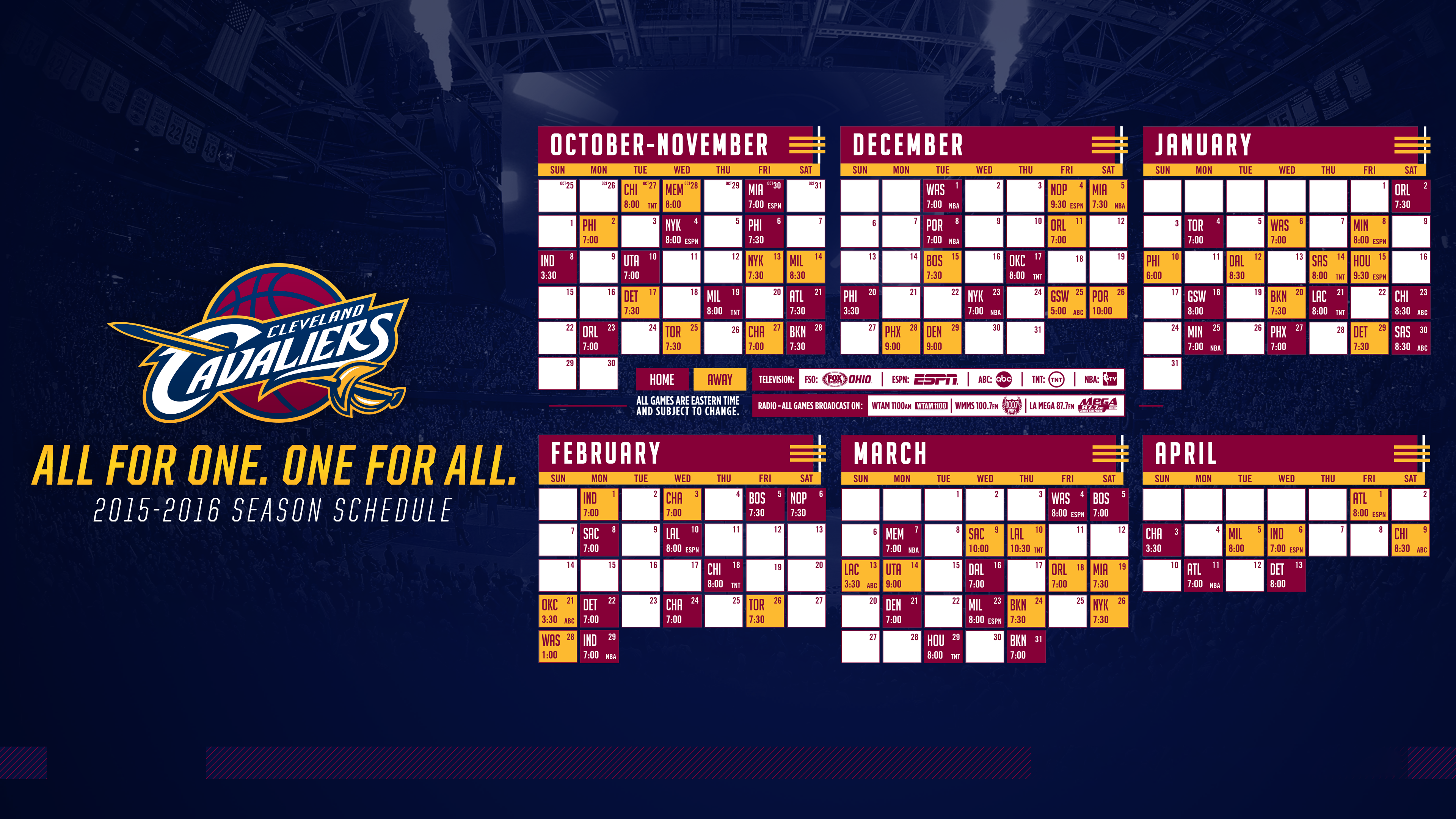 Cleveland Wallpaper - Cleveland Cavaliers Schedule 2016 17 , HD Wallpaper & Backgrounds