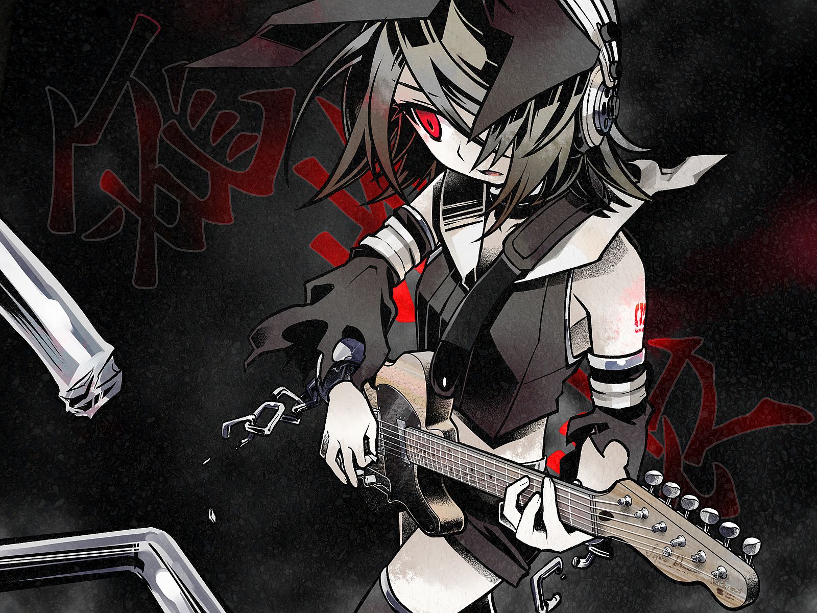 Cool Manga Guitar Wallpaper - Kagamine Rin Adults Toy , HD Wallpaper & Backgrounds