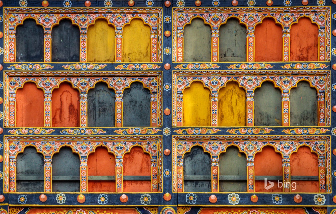 Photo Wallpaper Paint, Architecture, Bhutan, Paro - Bhutan Paint , HD Wallpaper & Backgrounds