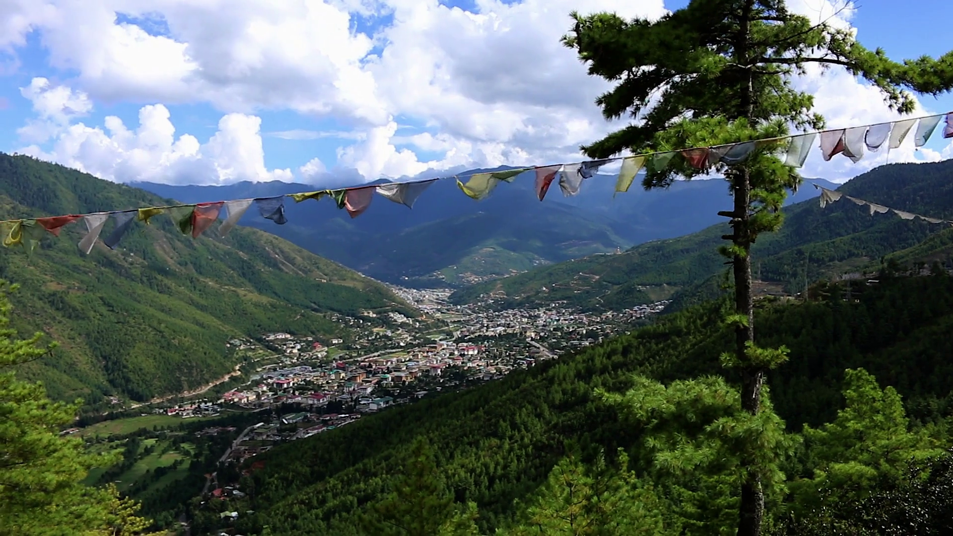 Bhutan Panorama Thimphu In A Valley Of Mountains Stock - Mount Scenery , HD Wallpaper & Backgrounds