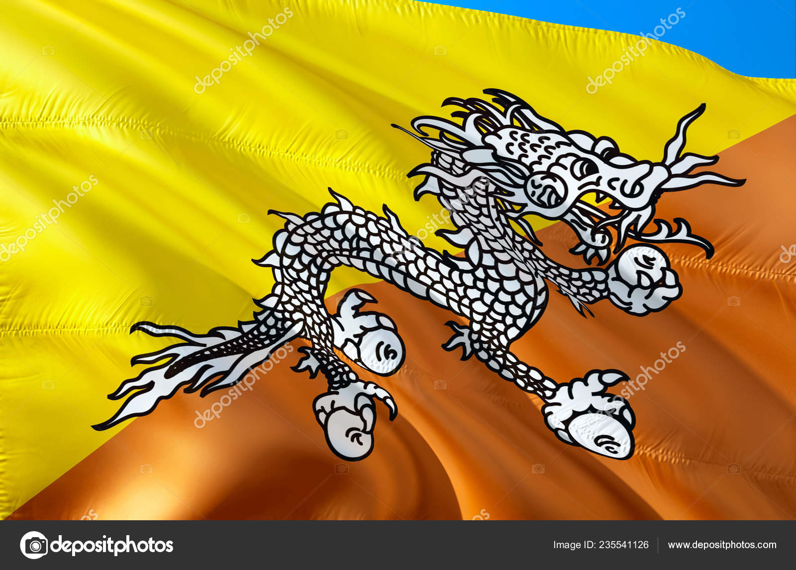 The National Symbol Of Bhutan, 3d Rendering - Bhutan Flag , HD Wallpaper & Backgrounds