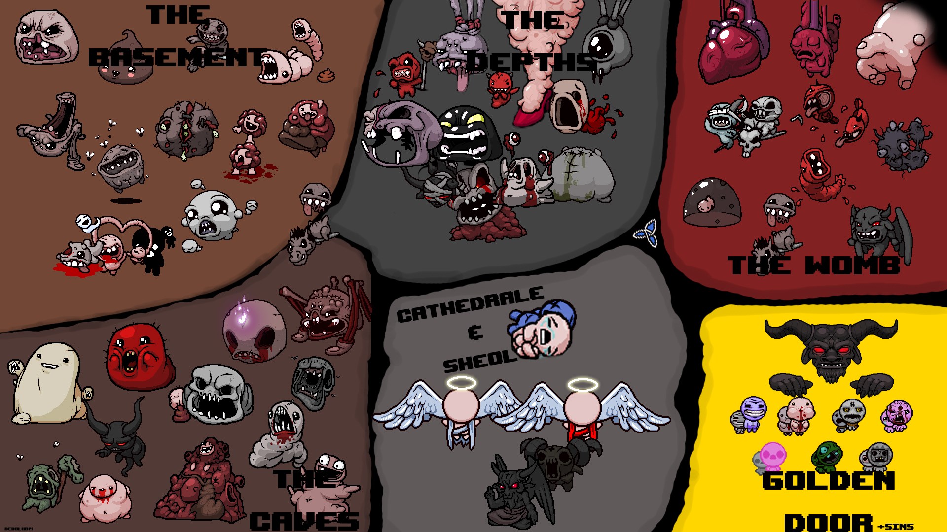The Binding Of Isaac - Binding Of Isaac Rebirth All Bosses , HD Wallpaper & Backgrounds