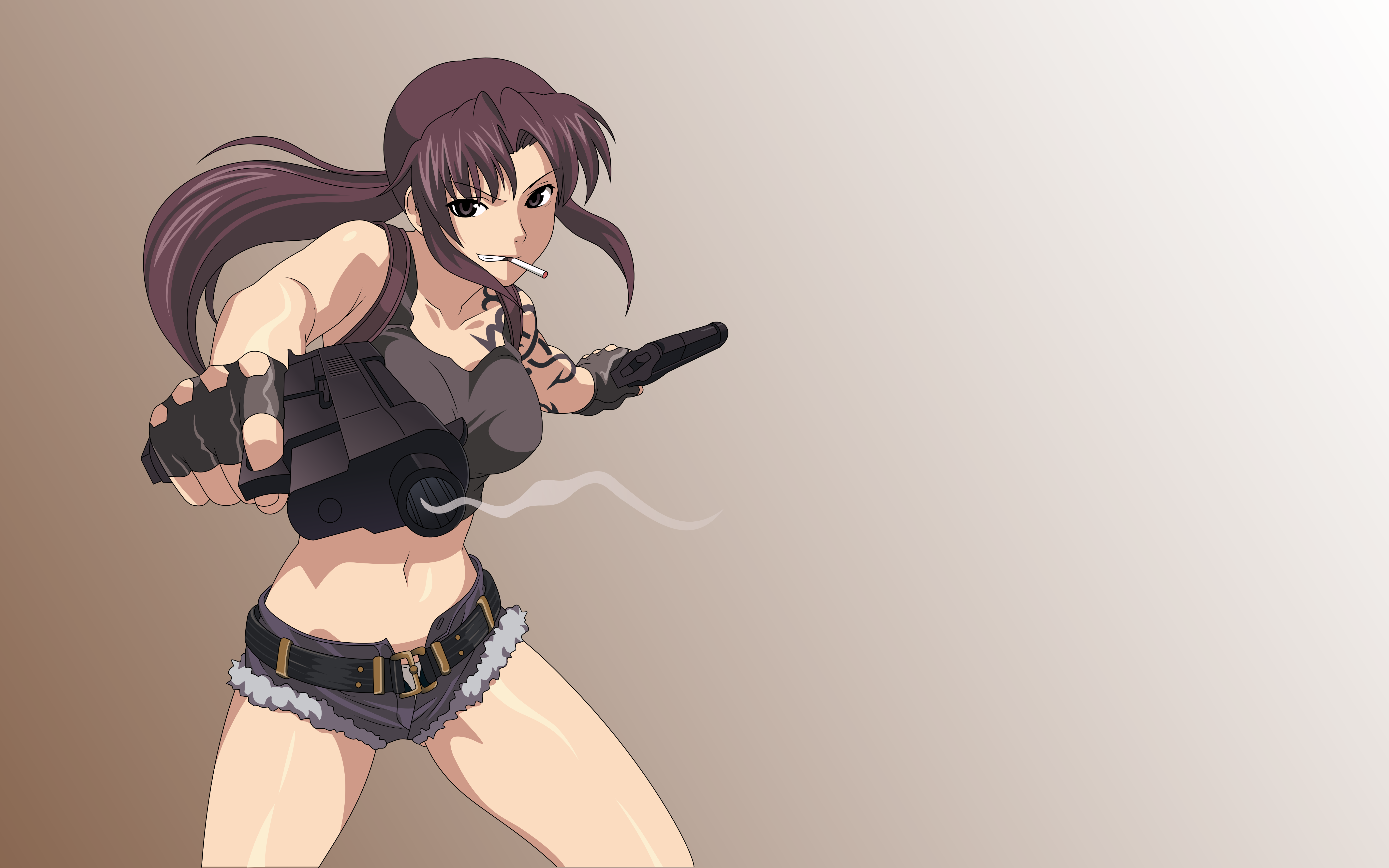 2mib, 5650x3531, Black Lagoon Revy 1 By Jebees-d5s72kj - Black Lagoon Revy Lara Croft , HD Wallpaper & Backgrounds