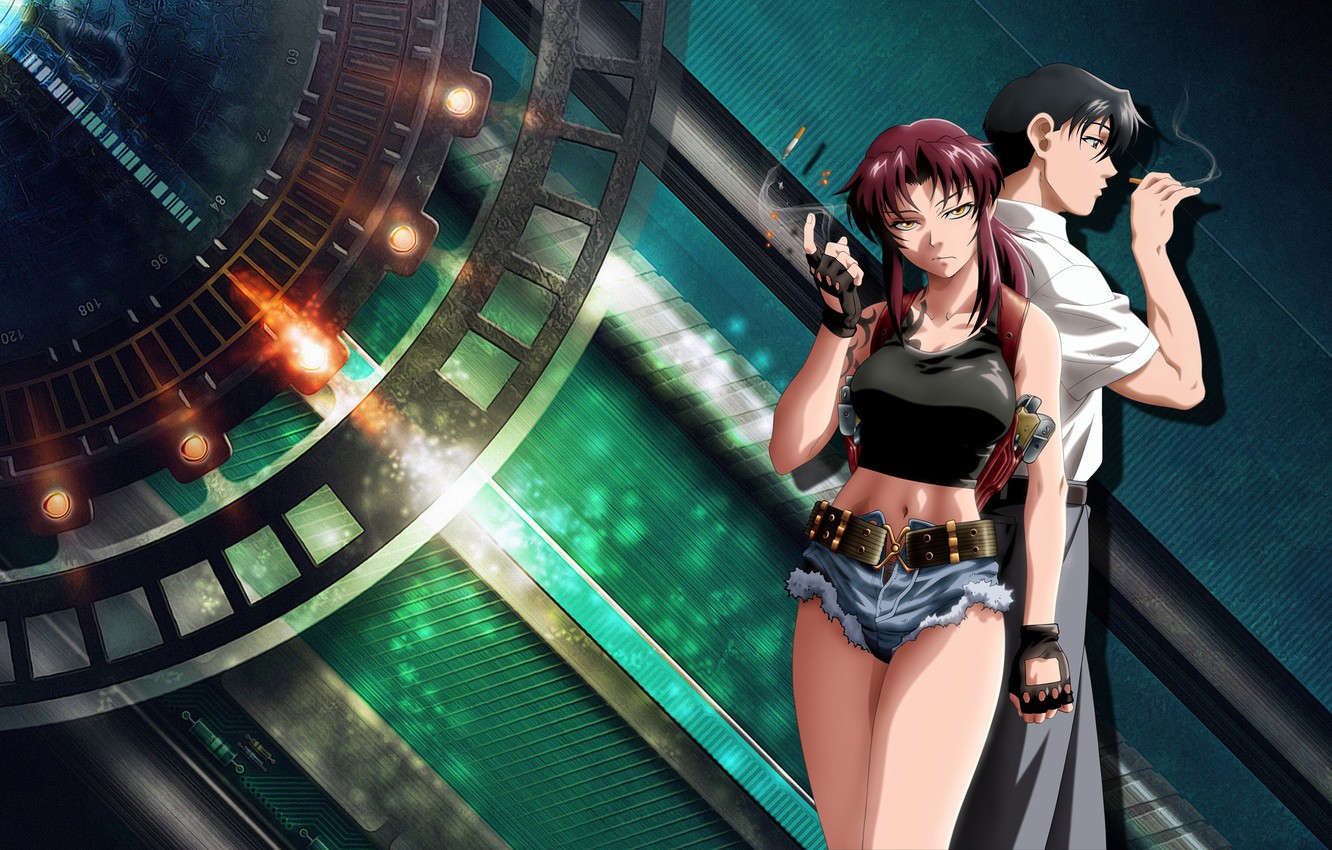 Photo Wallpaper Black Lagoon, Revy, Girl, Gun, Smoking, - Black Lagoon , HD Wallpaper & Backgrounds