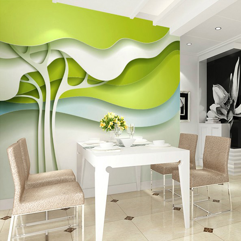 3d Mural Custom Wallpaper Leaves Modern Minimalist , HD Wallpaper & Backgrounds