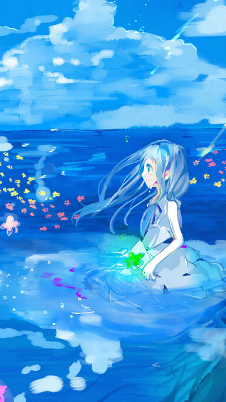 Anime Iphone Wallpaper Blue , HD Wallpaper & Backgrounds