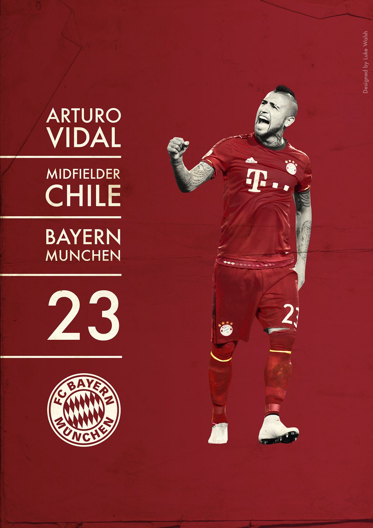 Football Posters On Behance - Posters De Futbol Arturo Vidal , HD Wallpaper & Backgrounds