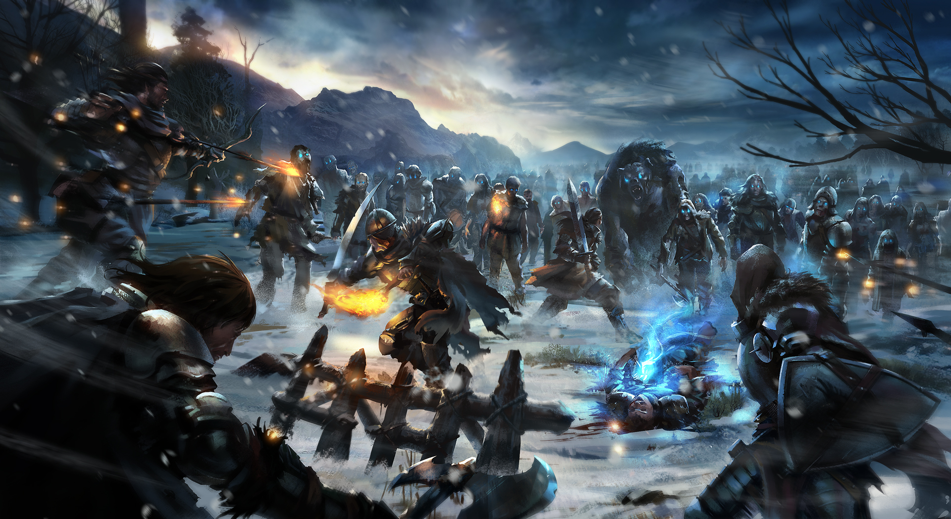 Nights Watch - Game Of Thrones Battle Art , HD Wallpaper & Backgrounds