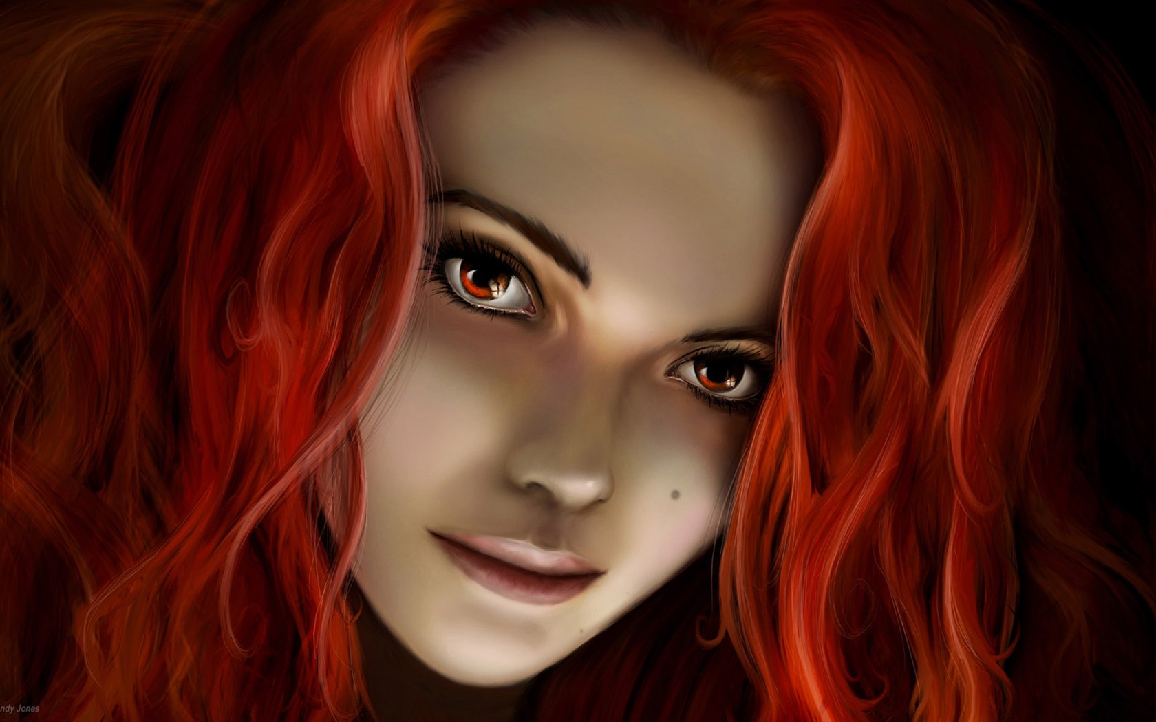 Fantasy Digital Cg Art Hd Wallpapers 1680*1050 No - Red Hair And Red Eyes , HD Wallpaper & Backgrounds