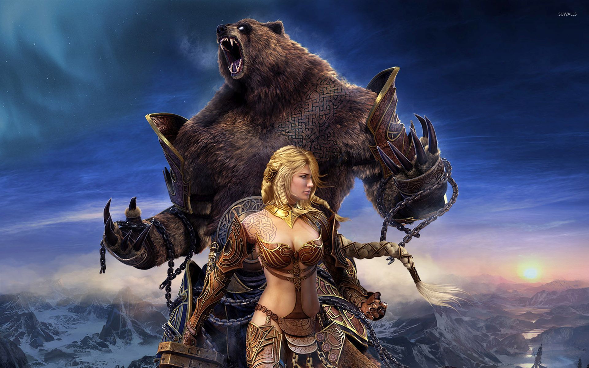 Warrior Girl Wallpaper - Guild Wars 2 Female Warrior , HD Wallpaper & Backgrounds