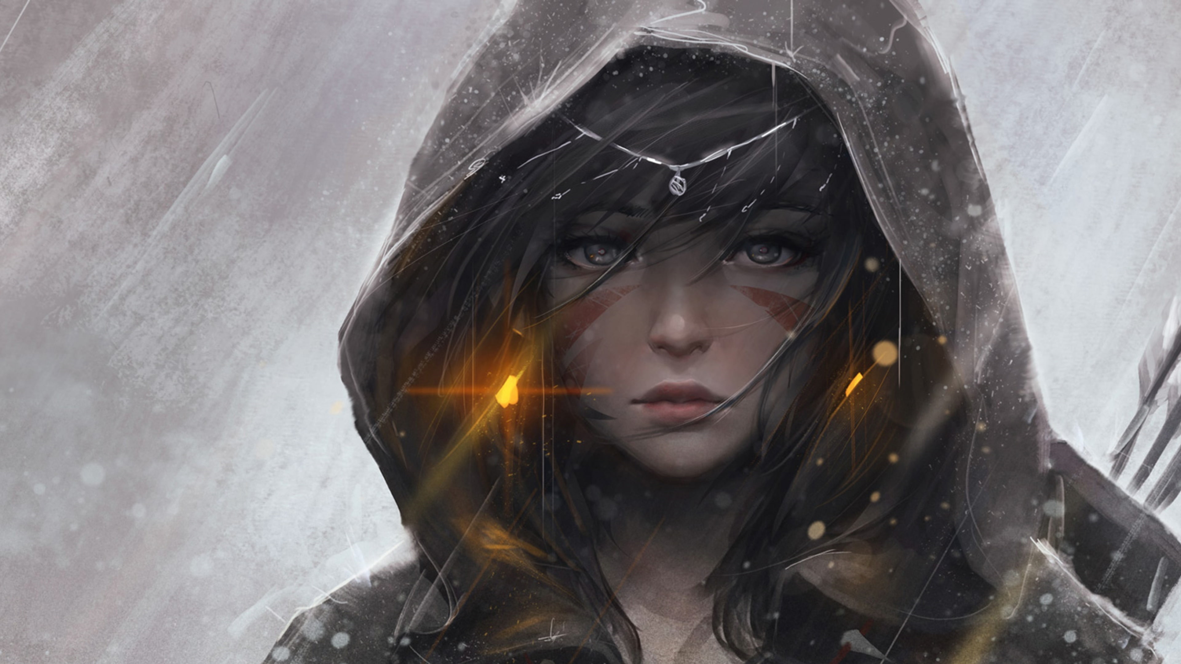 Girl, Pier, Artwork, Artistic, Passing, Transience, - Anime Girl With Hood , HD Wallpaper & Backgrounds