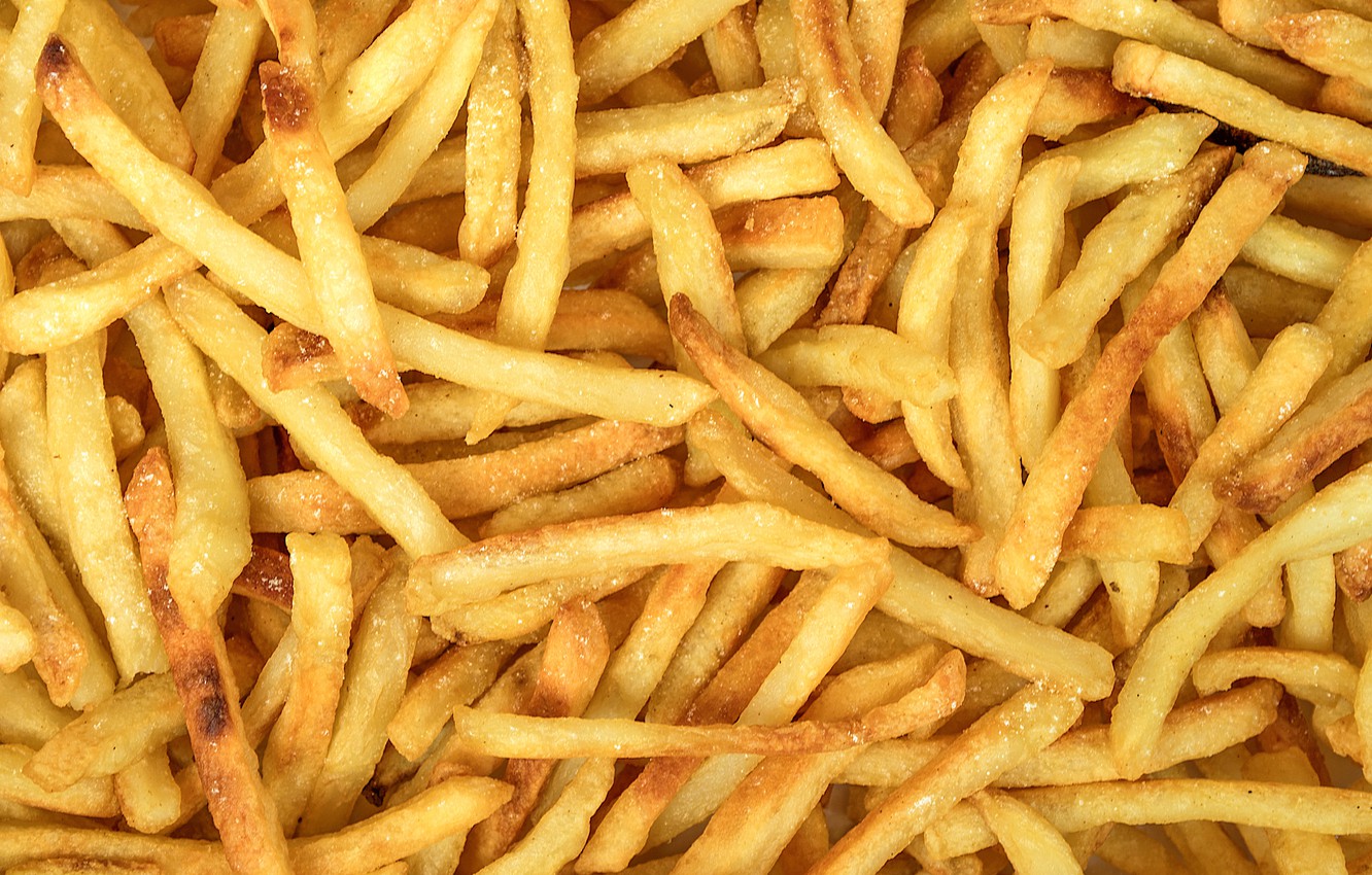 Photo Wallpaper Yellow, Fried, Potatoes, French Fries - Fries Tarpaulin , HD Wallpaper & Backgrounds