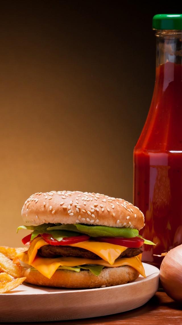 Cheeseburger, Fast Food, French Fries, Cheese, Steak, - Coca Cola With Hamburger , HD Wallpaper & Backgrounds
