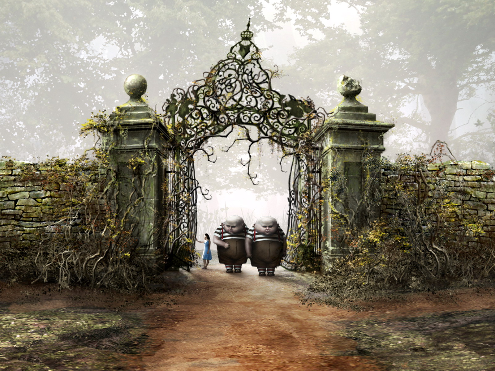 Scenery Tim Burton Alice In Wonderland , HD Wallpaper & Backgrounds