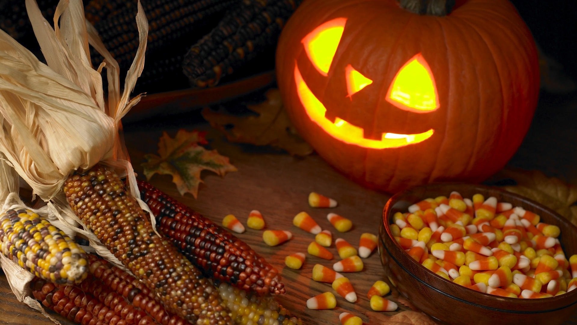 View Funny Halloween Wallpapers , - Pumpkin And Candy Corn Backgrounds , HD Wallpaper & Backgrounds