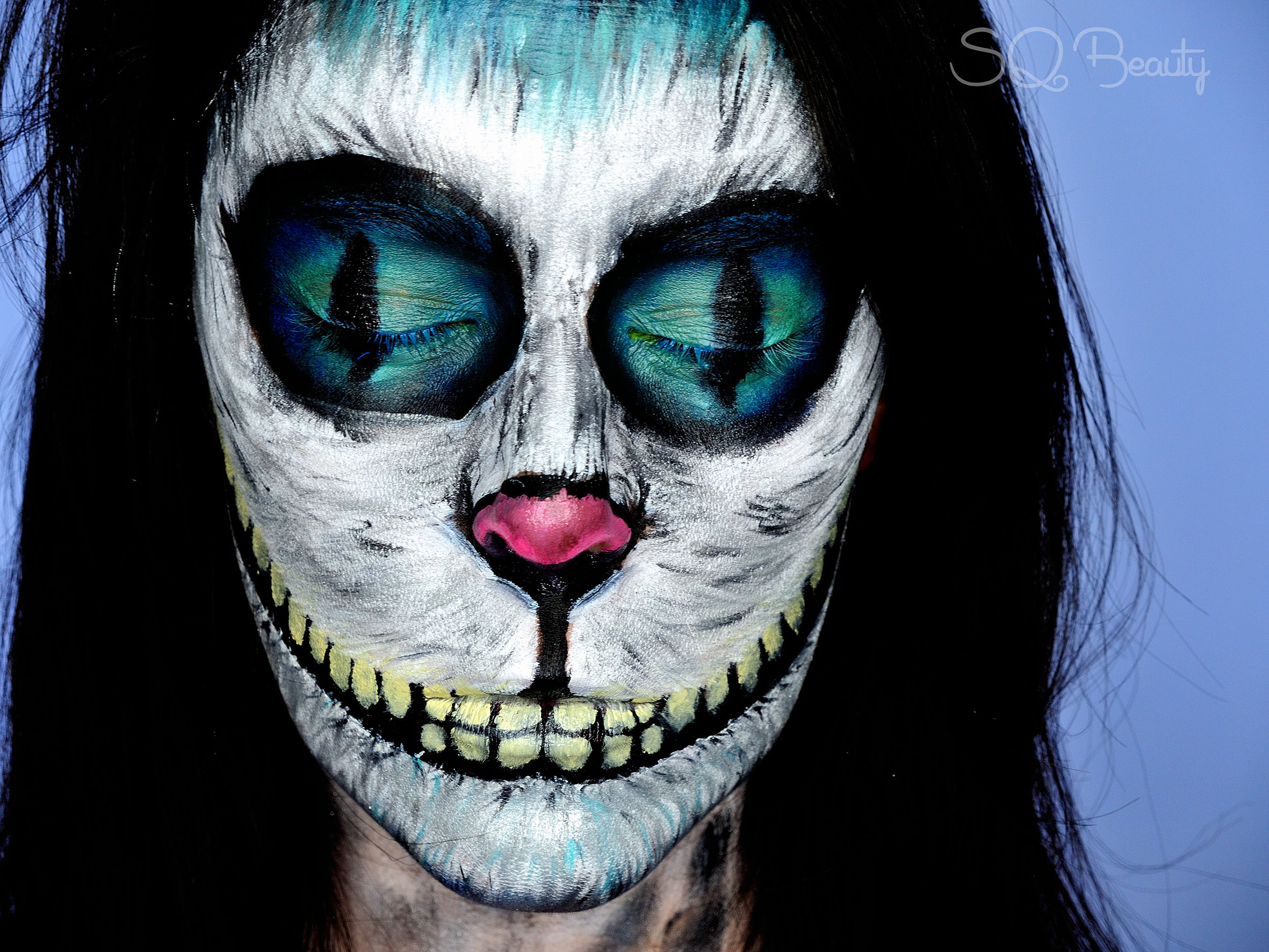 Tutorial Maquillaje Cheshire Gato Alicia En El País - Maquillaje De Gato Para Halloween , HD Wallpaper & Backgrounds