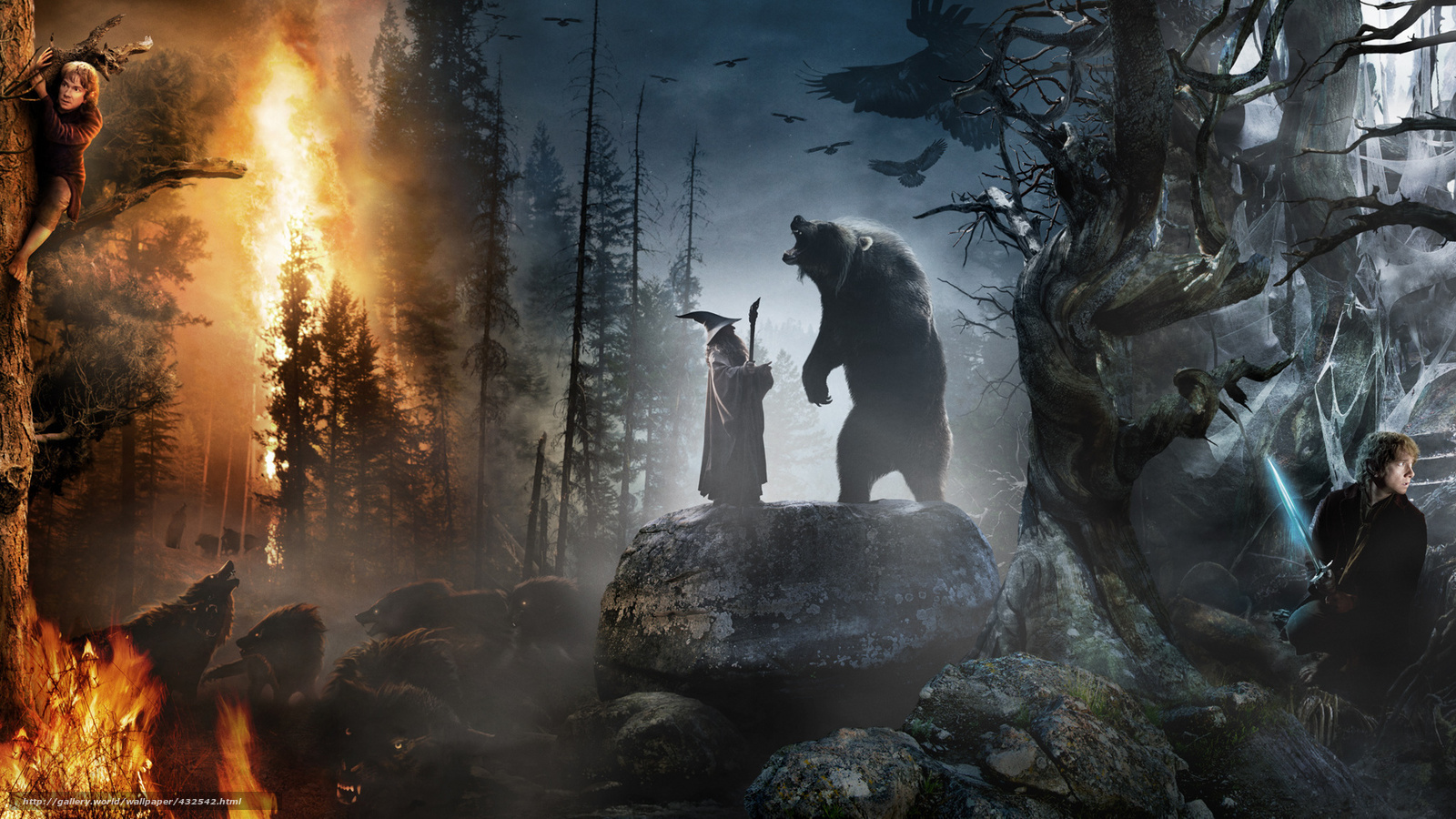 Baixar Wallpaper Hobbit, Viagem Inesperada, Gandalf, - Hobbit: An Unexpected Journey (2012) , HD Wallpaper & Backgrounds