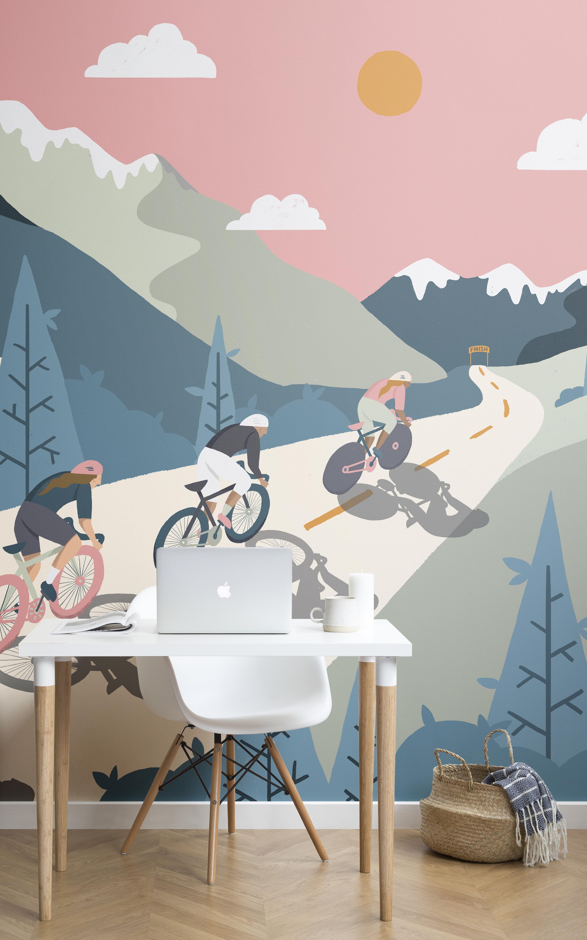 Tour De France Inspires Home Wallpaper Murals - Bicicleta Mural , HD Wallpaper & Backgrounds