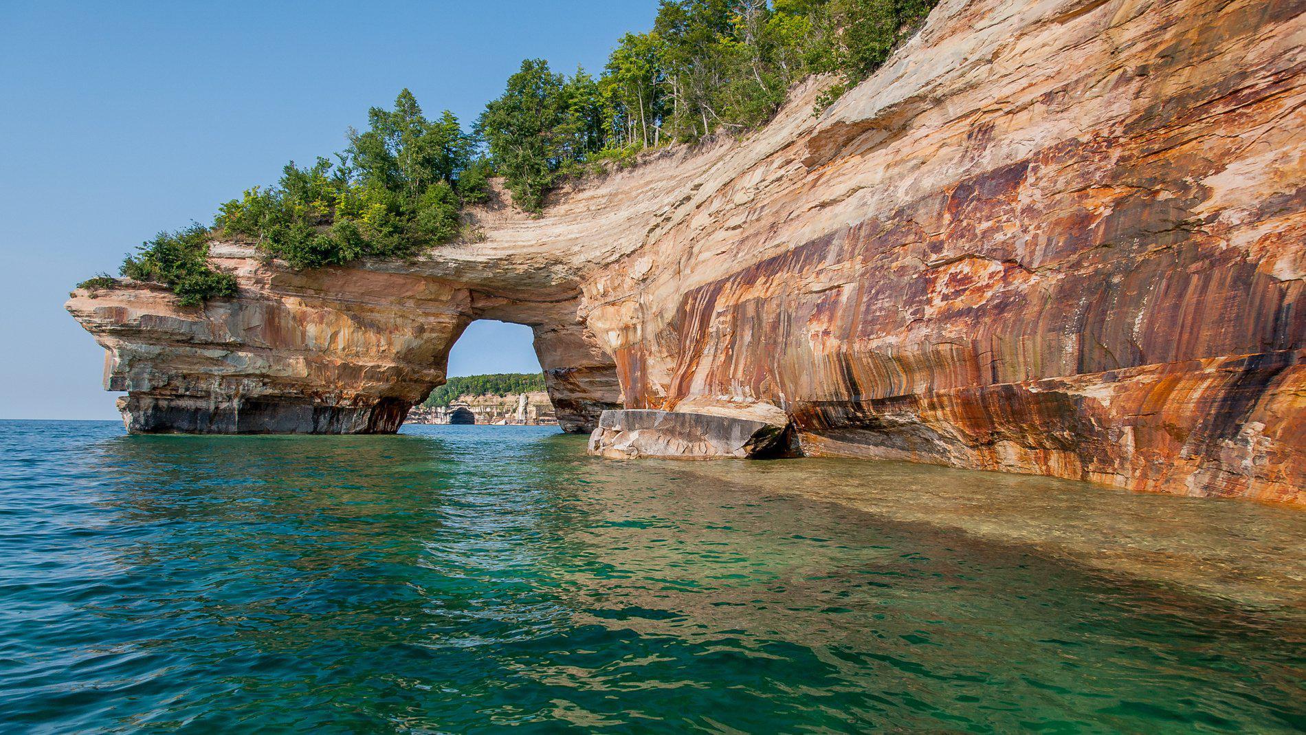 National Lakeshore Alger County Michigan Landscape - Pictured Rocks National Lakeshore , HD Wallpaper & Backgrounds