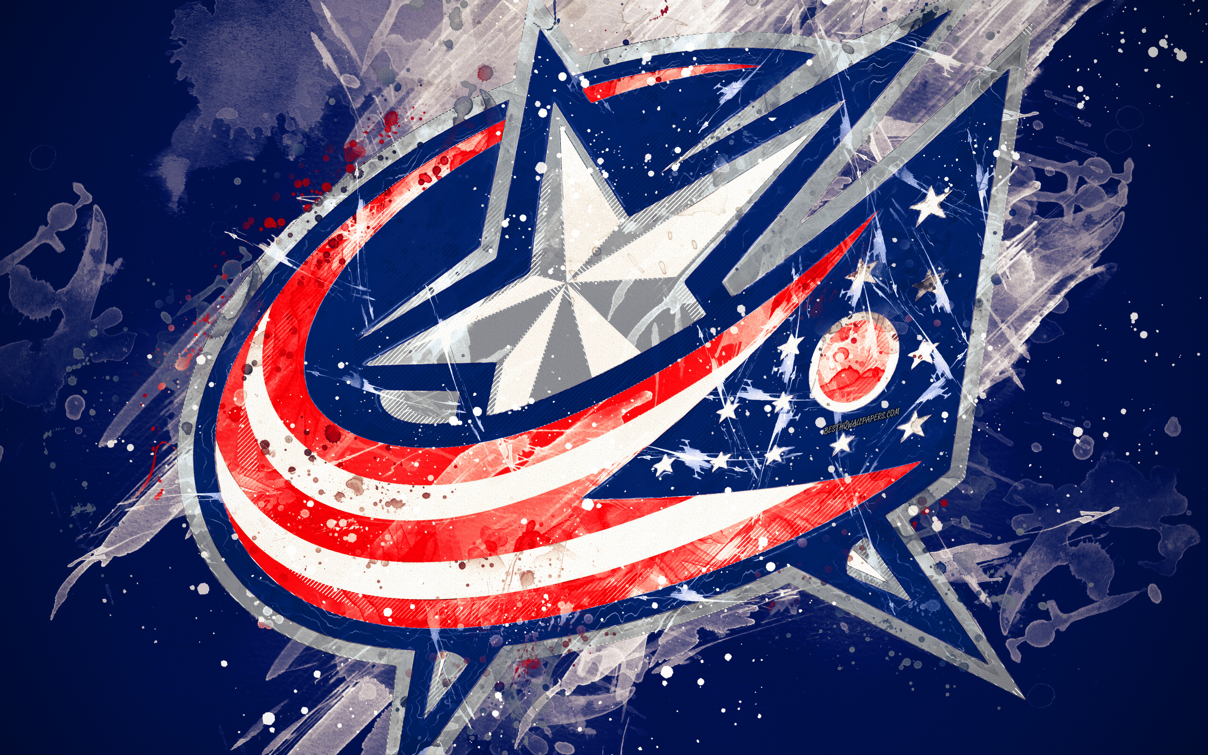 Columbus Blue Jackets, 4k, Grunge Art, American Hockey - Columbus Blue Jackets Background , HD Wallpaper & Backgrounds