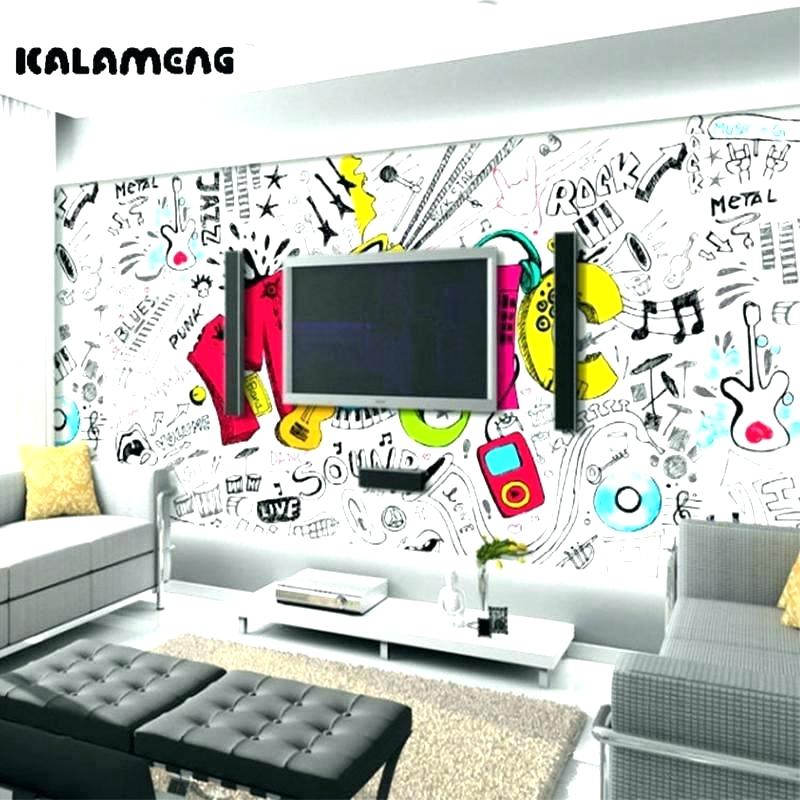 Music Mural Wallpaper Music Bedroom Wallpaper Music - Hall 2018 Wall Modern Tv Unit Designs 2018 , HD Wallpaper & Backgrounds