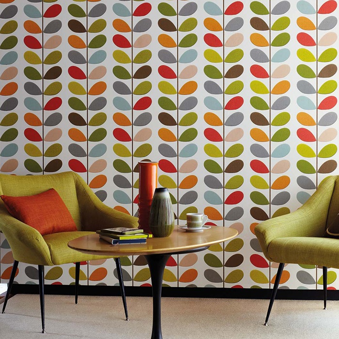 Tropical Themed Peel And Stick Wallpaper Idea In Colorful - Orla Kiely Multi Stem , HD Wallpaper & Backgrounds
