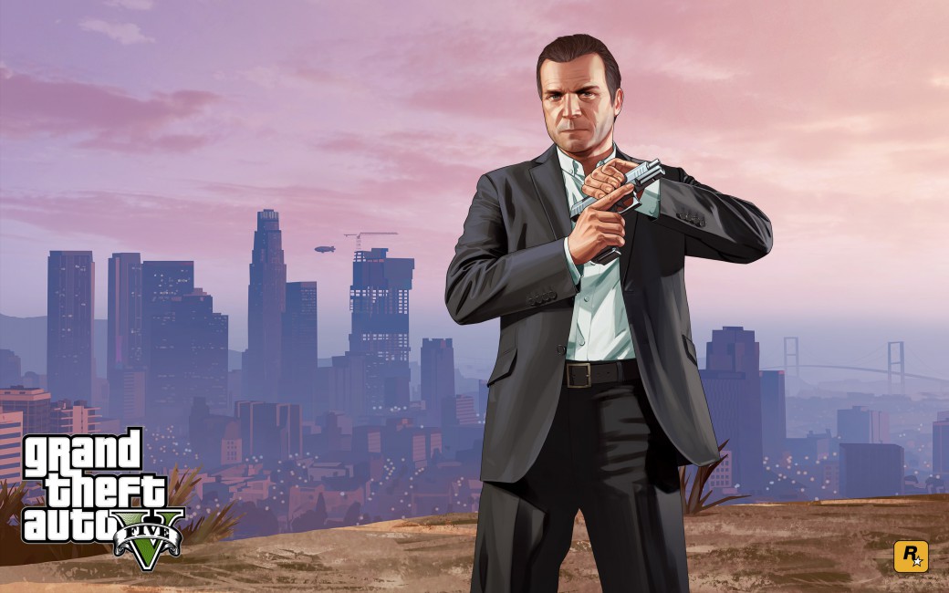 Grand Theft Auto V Los Santos Michael Art - Gta 5 Michael , HD Wallpaper & Backgrounds