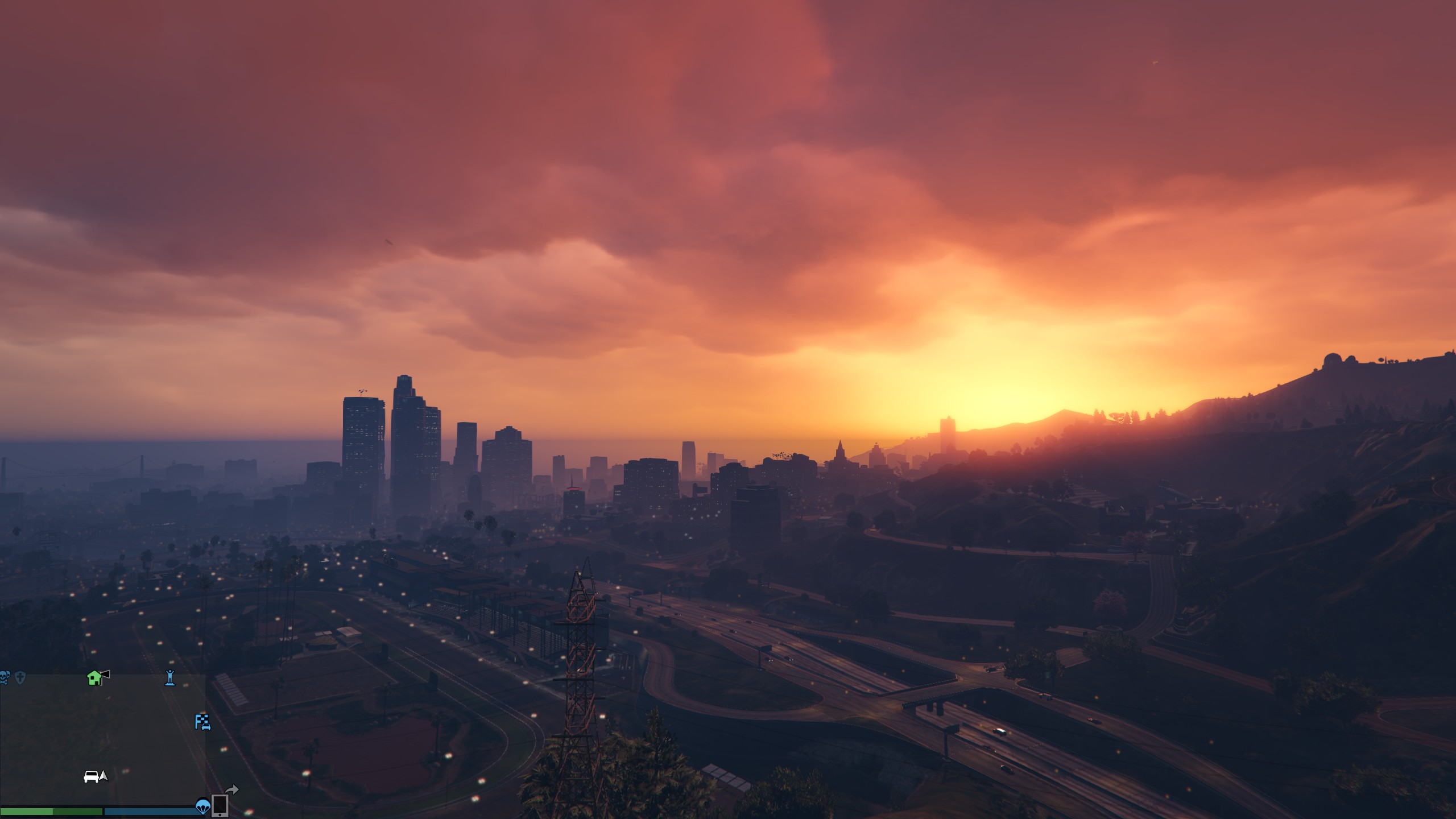 Wallpaper Grand Theft Auto V Los Santos Sunset Hd 4k - Urban Area , HD Wallpaper & Backgrounds