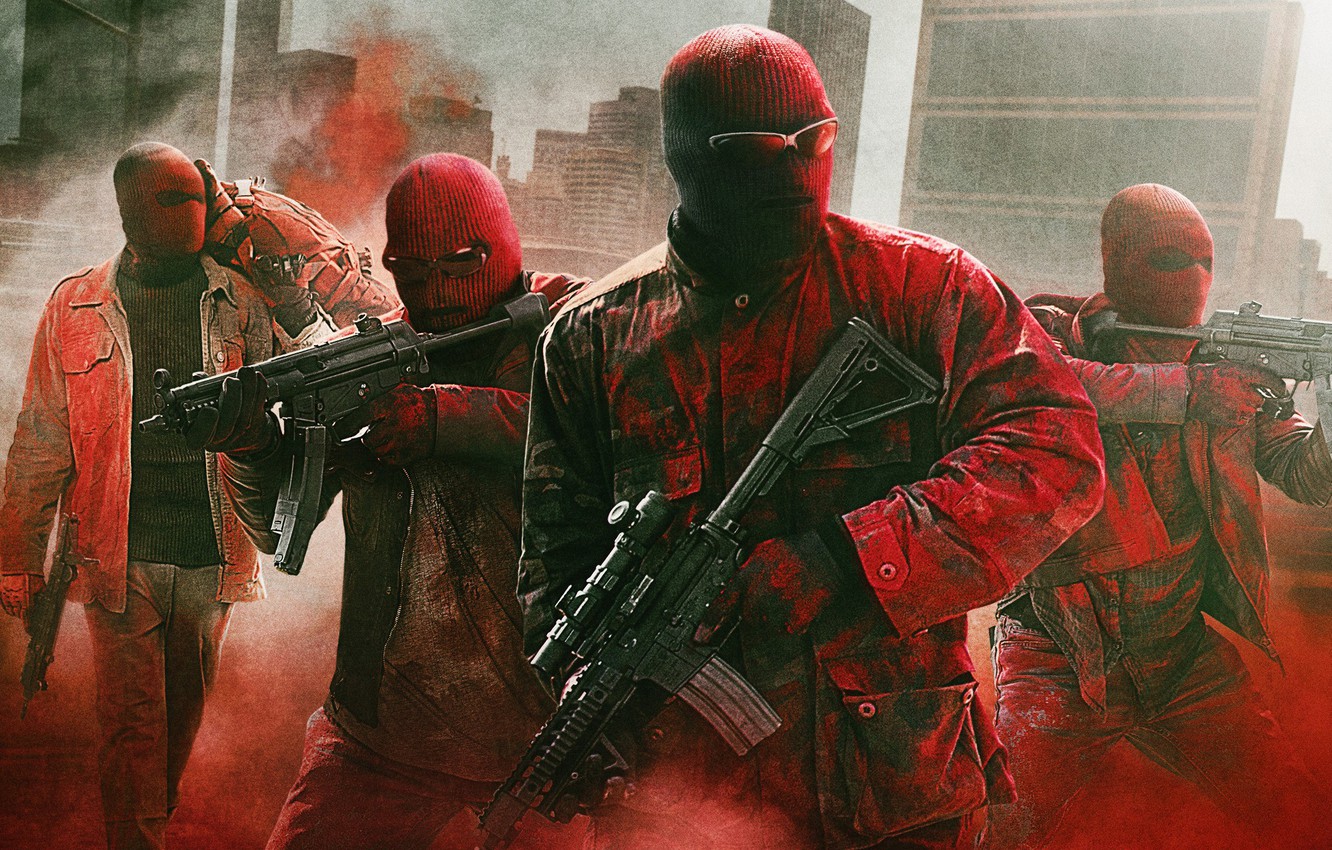 Photo Wallpaper Weapons, Glasses, Mask, Poster, Robbery, - Triple 9 , HD Wallpaper & Backgrounds