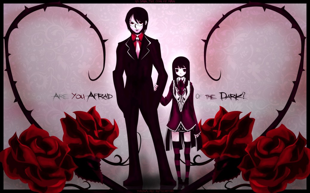 Boy Dark Anime Girl Rose Background - Rose Girl And Boy , HD Wallpaper & Backgrounds